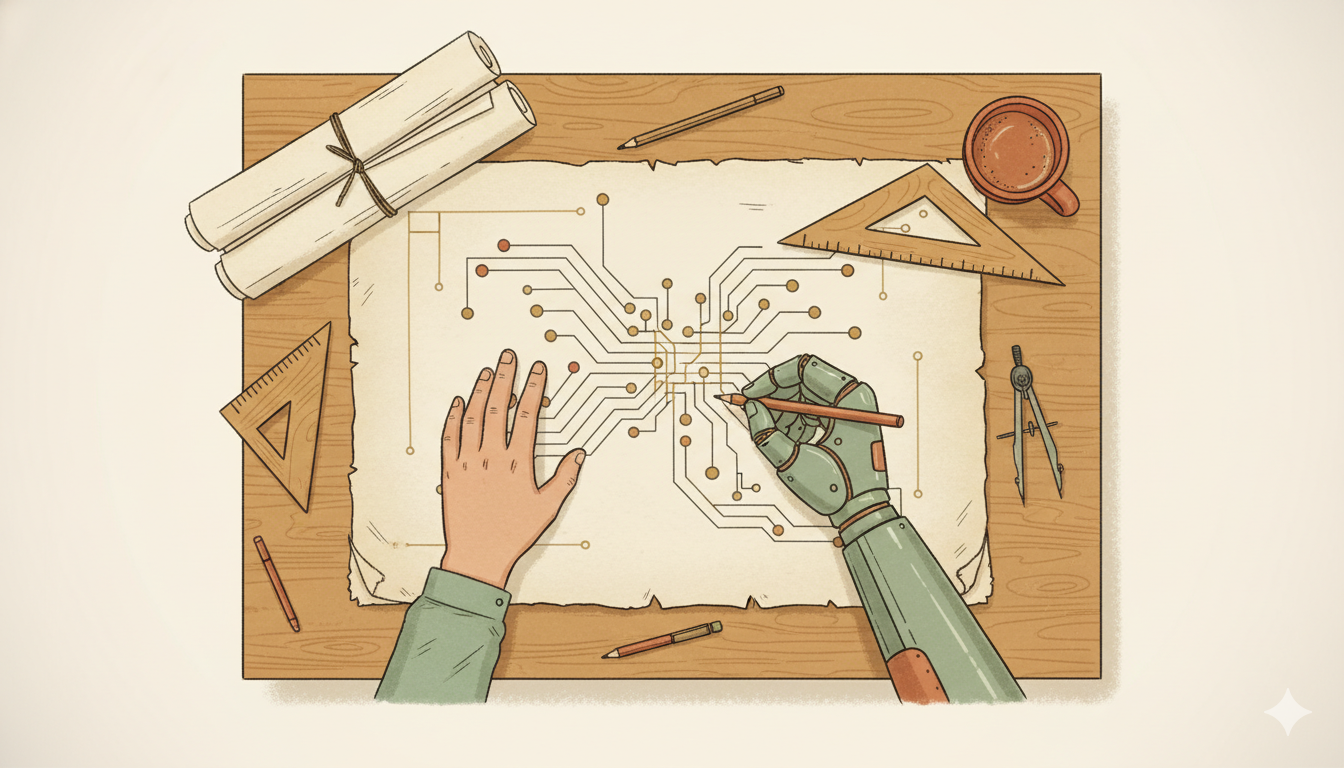 AI Blueprint Sketch - Human and AI collaboration